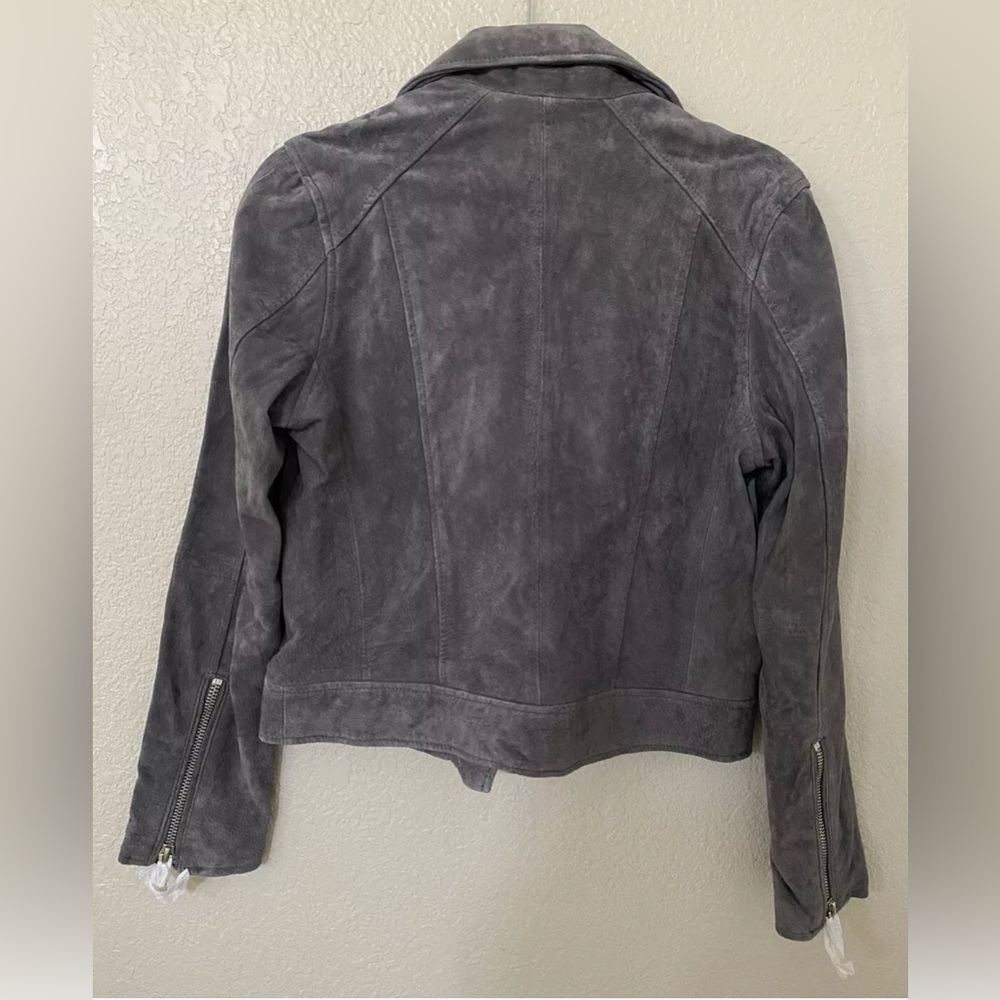 NWT BLANKNYC Suede Moto Jacket in Silver Screen Sz M - Picture 7 of 9
